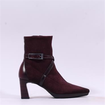 Hispanitas Bangkok High Heel Straps Boot - Bordeaux Suede